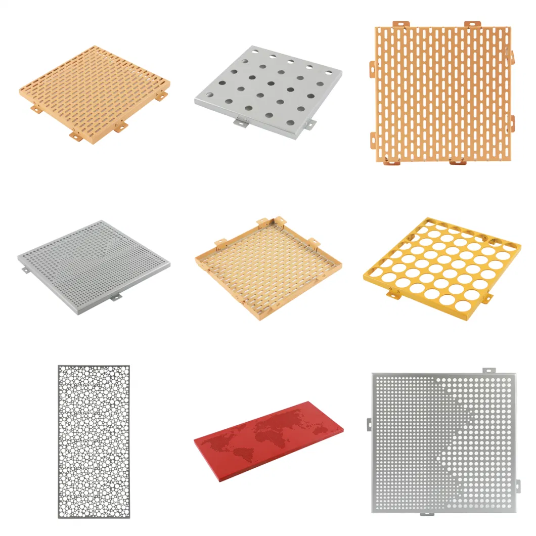 Aluminum Carved Building Material Facade Cladding PVDF External Decorative Curtain Perforated Wall Metal Solid Panel
