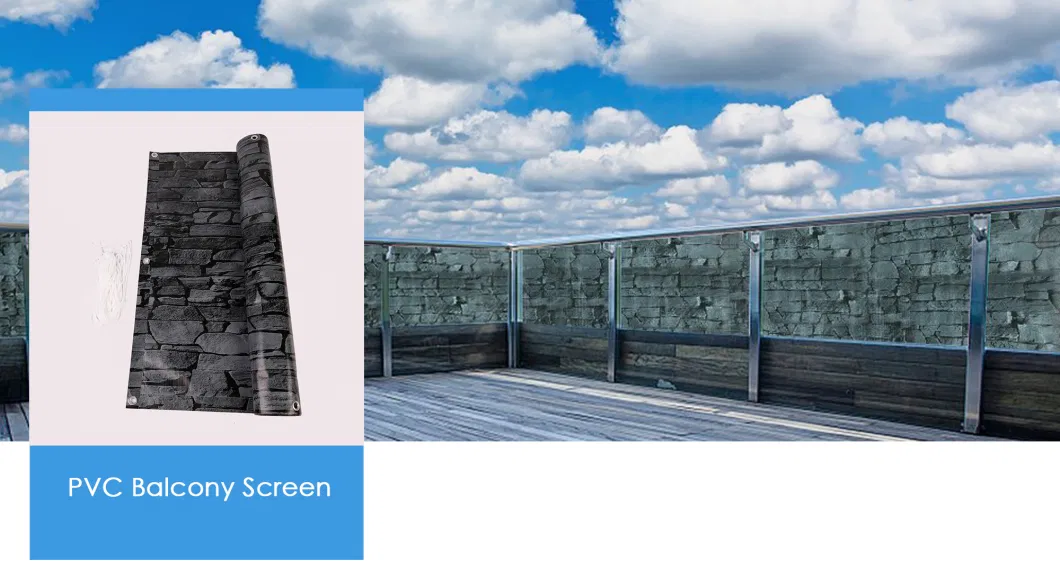 0.75X6m/0.9X6m Decorative PVC Tarpaulin Privacy Balcony Screen