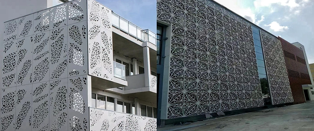 Aluminum Carved Exterior 2.5mm Building Material Facade Cladding Laser Cut 3D Byperbolic Decorative Curtain Wall Panel