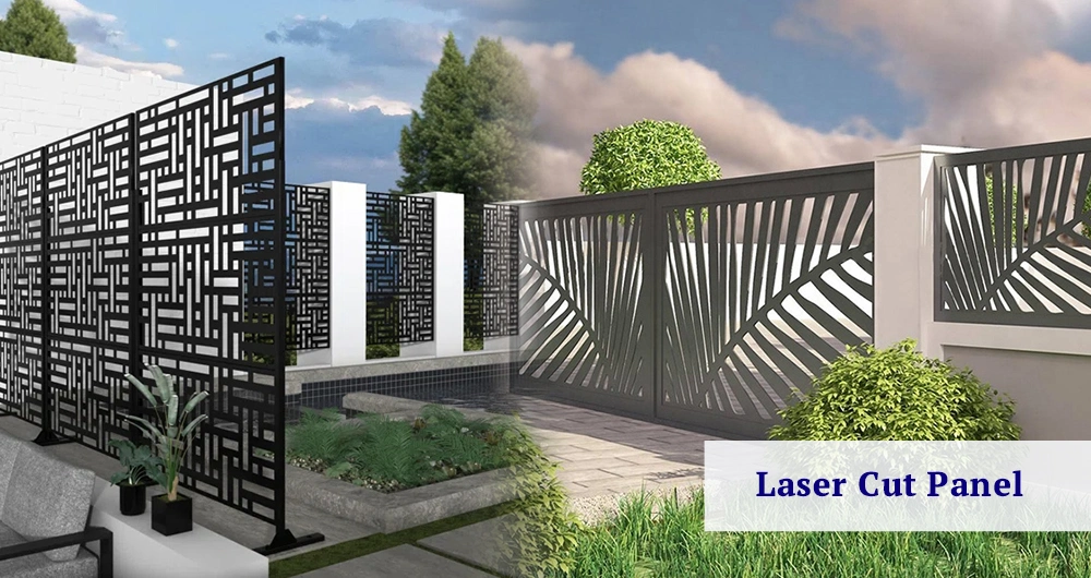 Antirust Laser Cut Screen Decorative Garden Fence CNC Panel Leaf Pattern Aluminum Laser Cut Panel for Railing Fence