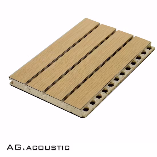 ASTM E84 EN13501 Fire Rating Wooden Mirco Perforated Grooved Acoustic Wall Panel